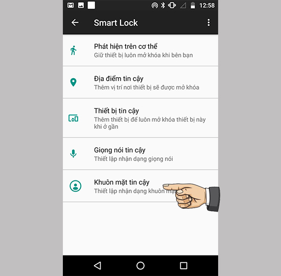 Vào khuôn mặt tin cậy